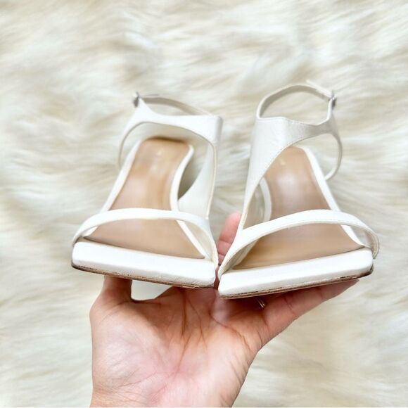 Reformation Adut Cutout Leather Sandals Heels in White Size 7.5 - Picture 7 of 9